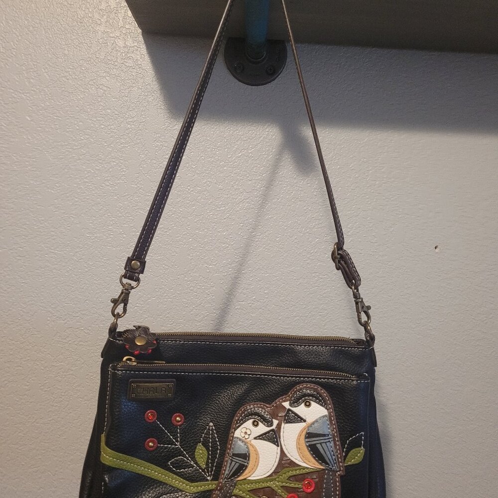 Small Chala Purse with Chickadee design